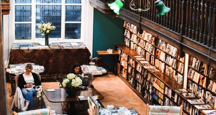 image of Daunt Books bookstore in London