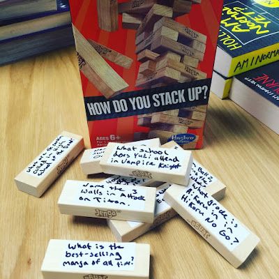 Manga Jenga, a Jenga game using manga quiz questions. 