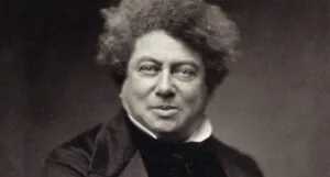 black and white image of author Alexandre Dumas