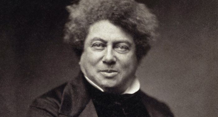 black and white image of author Alexandre Dumas