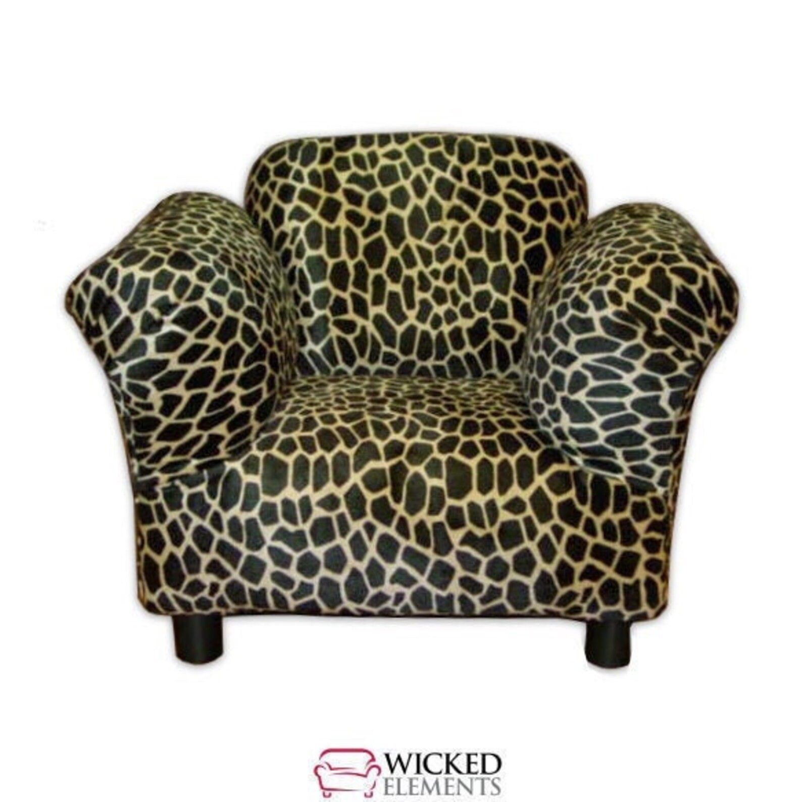 giraffe print kid-sized armchair