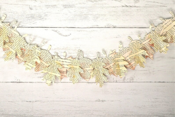 Book Page Leaf Garland 