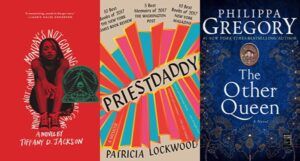 collage of three book covers: Monday's Not Coming; Priestdaddy; and The Magician's Assistant