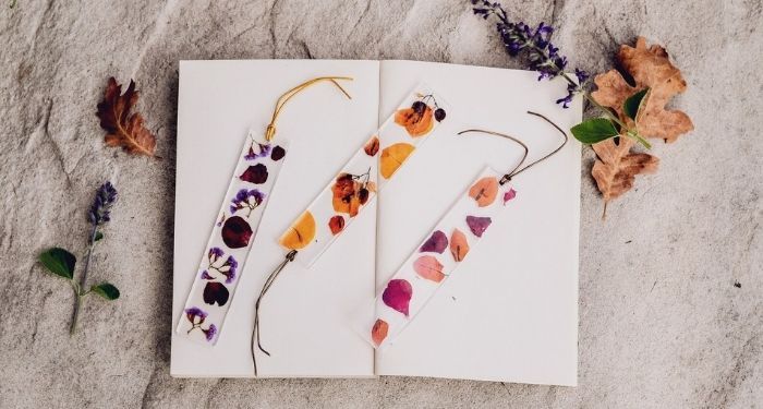 Image of three fall floral bookmarks