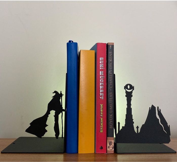 GOLOFEA Bookends Book End Lord of Rings Hobbit Heavy Duty Decorative Unique Design Resin Book Stopper Book Dividers