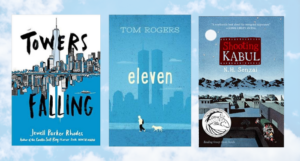 three of the book covers listed on a cloud background