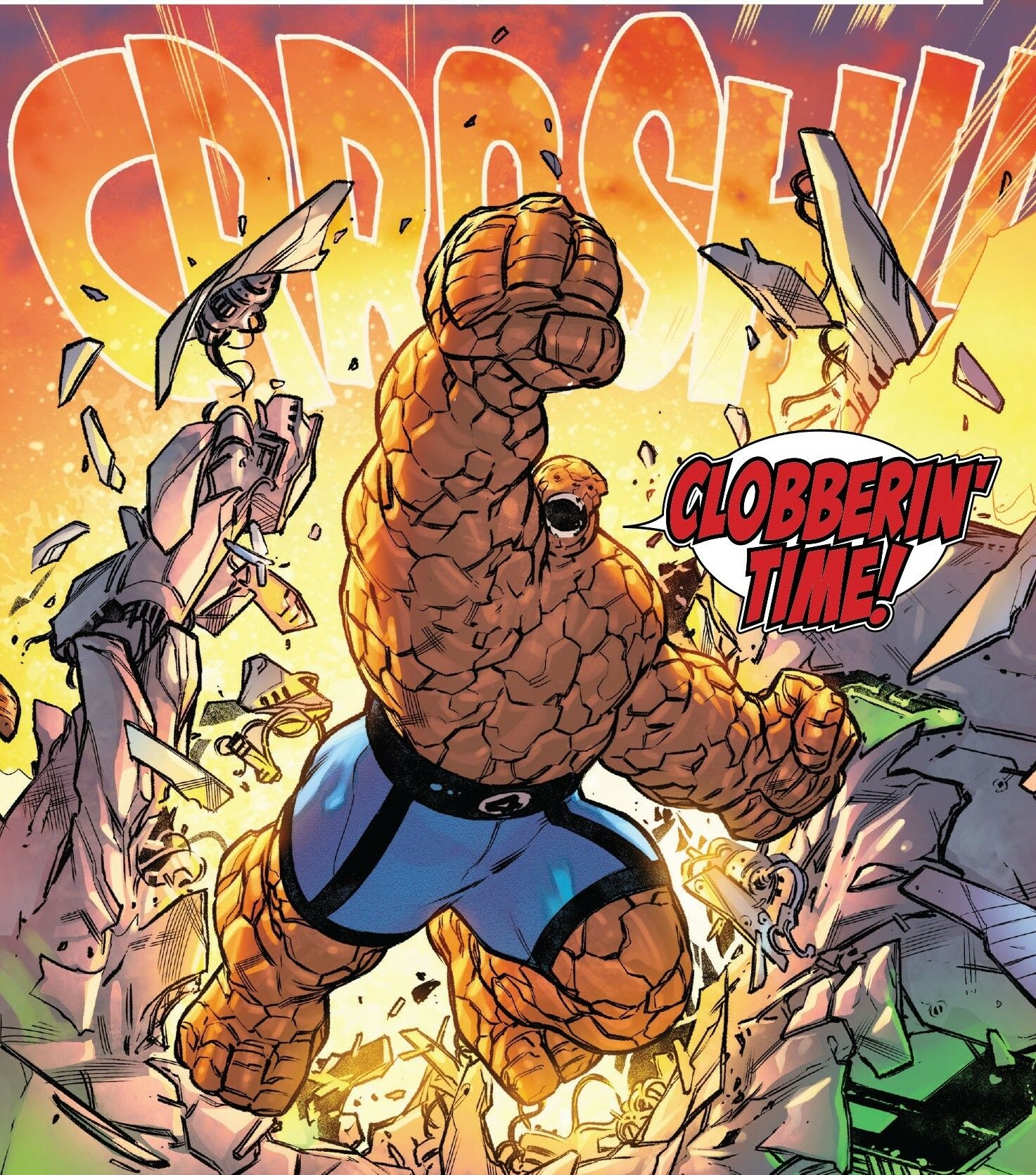 The Thing says it's clobbering time comic panel