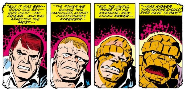 Ben Grimm transforms into The Thing comic panel