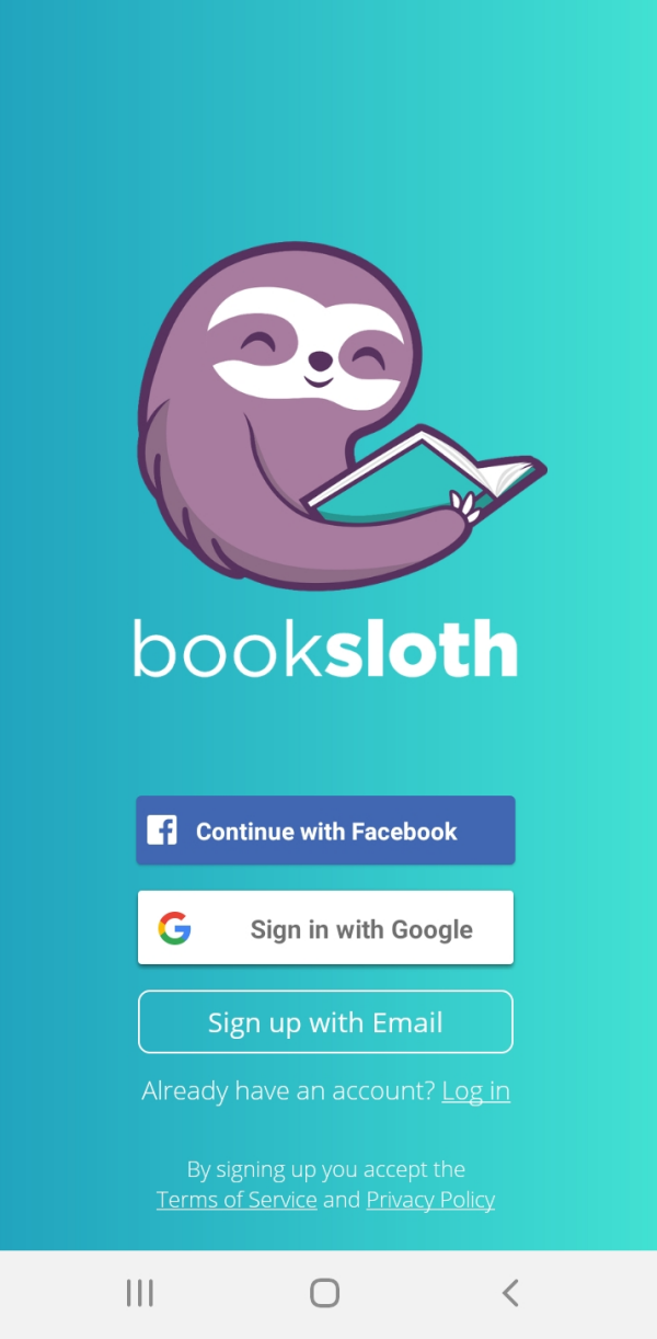 Splash de l'application BookSloth