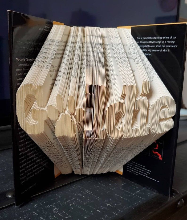 custom hand-folded book with name