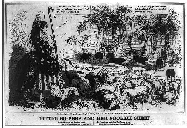 1861 Strong's Dime Caricature of Lil Bo Peep 