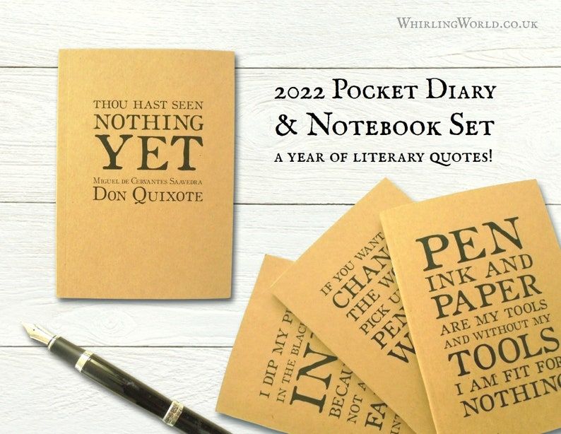 Whirling World 2022 Planner Set avec des citations de Don Quichotte, comme Tu n'as encore rien vu