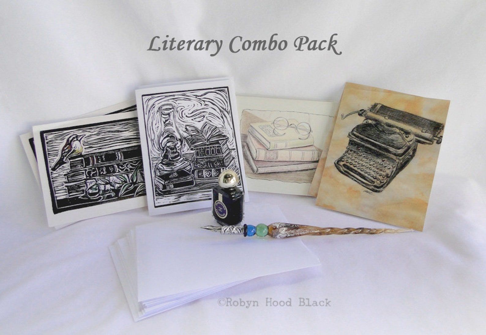 Vintage literary note cards from Etsy