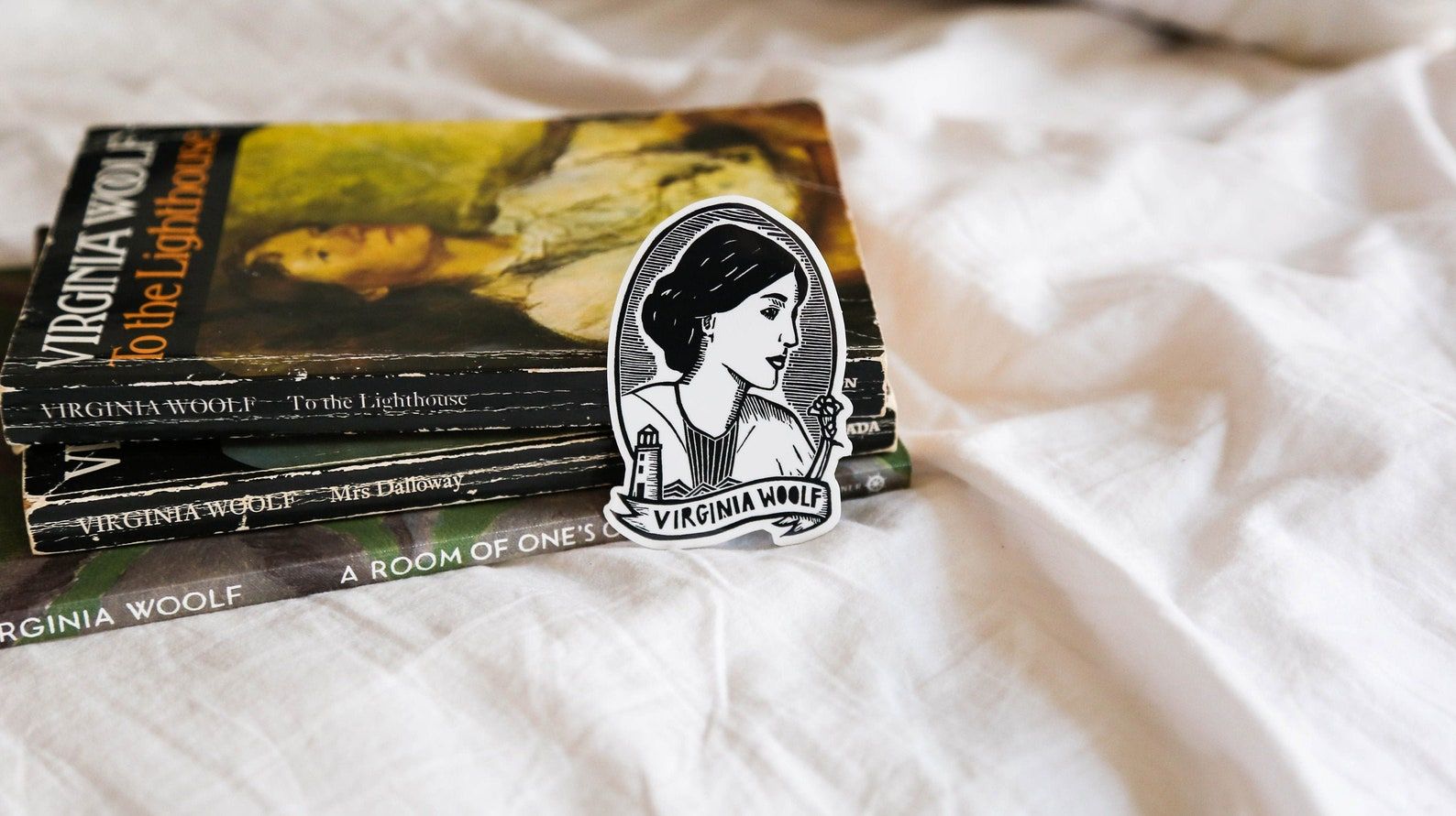 Virginia Woolf sticker from Etsy