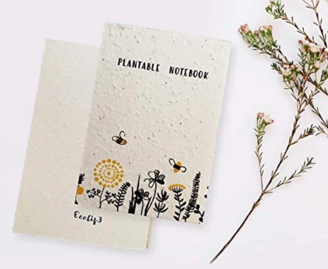 Plantable Notebook with bees and flowers on the cover
