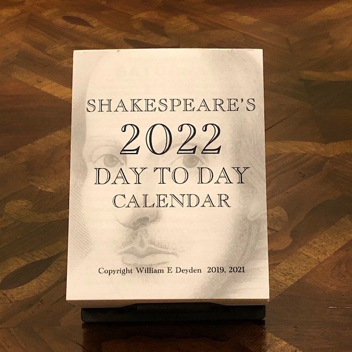 Calendrier Shakespeare au jour le jour 2022