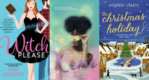 the covers of Witch Please, Xeni, and The Christmas Holiday