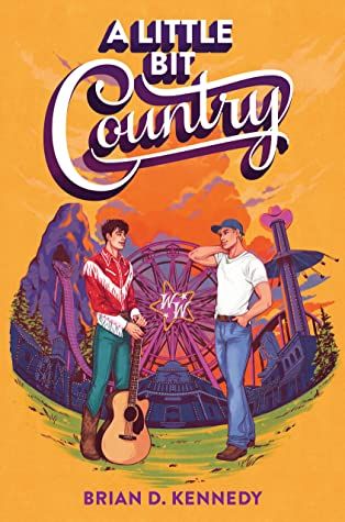 A Little Bit Country cover, two boys looking at each other in front of a theme park background