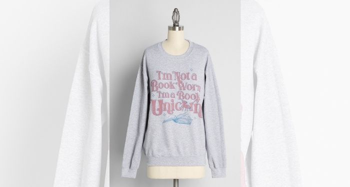 book unicorn sweatshirt