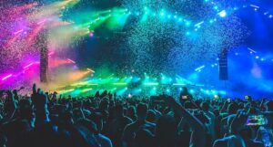 concert with colorful lights
