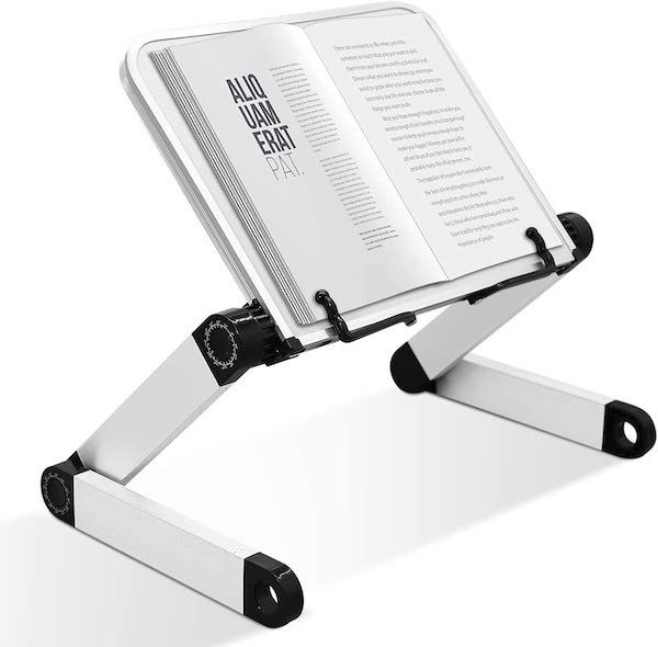 White angle-adjustable book stand