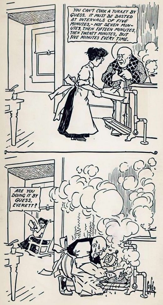 From The Outbursts of Everett True. Everett tries to tell his wife how to cook a turkey. She then makes him cook it himself when she enjoys a book.
