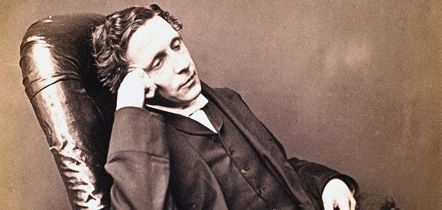 Lewis Carroll reclining in a chair