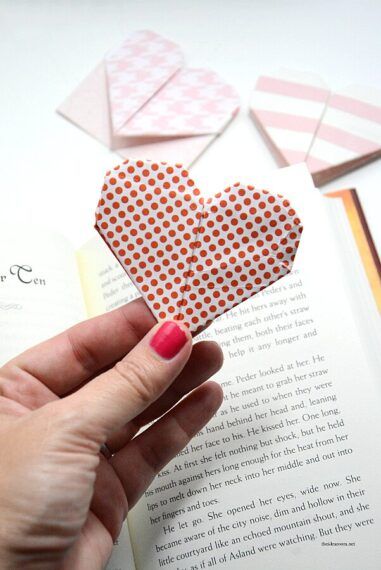 Origami Valentine's Bookmarks