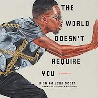 A graphic of the audiobook cover of The World Doesn't Require You