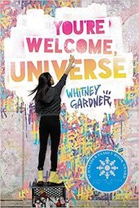 A graphic of the You're Welcome Home, Universe cover by Whitney Gardner