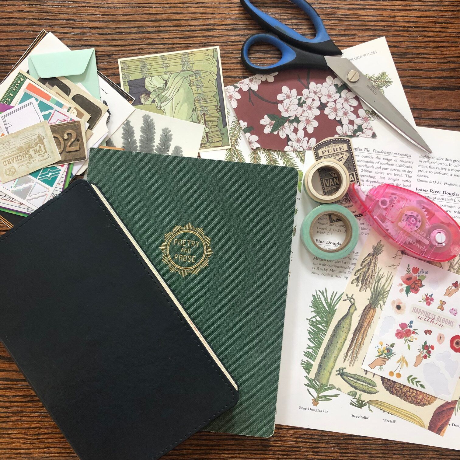 Vintage Pre-cut Washi Sticker & Paper Book for Junk Journal