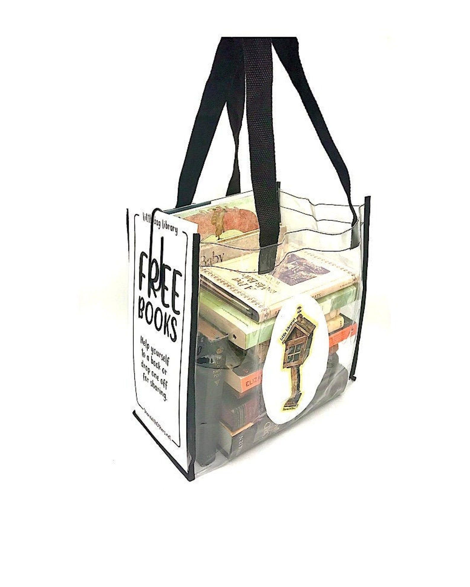 A white tote bag with a LFL illustration on the first and side panels advertising your LFL.