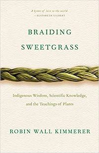 Eine Grafik des Covers von Braiding Sweetgrass: Indigenous Wisdom, Scientific Knowledge and the Teachings of Plants von Robin Wall Kimmerer