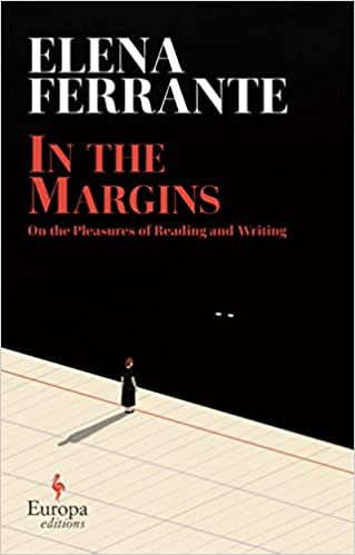 cover of In the Margins: On the Pleasures of Reading and Writing; illustration of a tiny person standing in the margins of a large page in a book