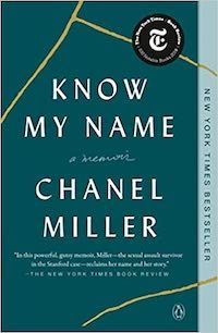 A graphic of the cover of Know My Name by Chanel Miller
