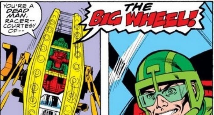 closeup of a comic panel featuring big wheel