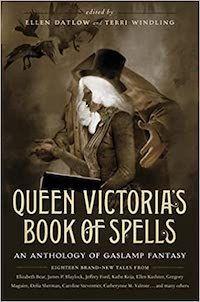 cover image of gaslamp fantasy anthology Queen Victoria's Book of Spells