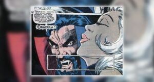 panel from Uncanny X-Men #159: Dracula beckoning Storrm to become his bride