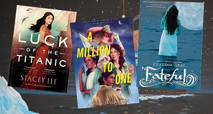 collage of YA books on the Titanic