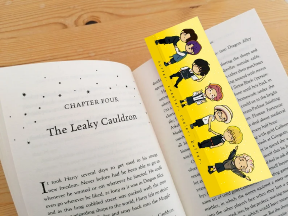 Pop culture bookmark with BTS