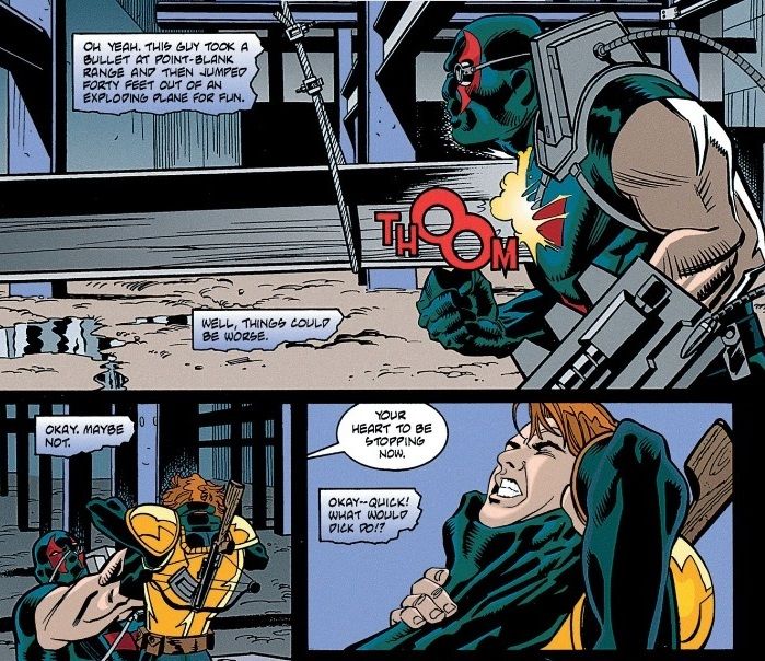 Batman Plus Arsenal #1'den.  Arsenal, kendisi için pek iyi gitmeyen KGBeast ile olan mücadelesini anlatıyor.