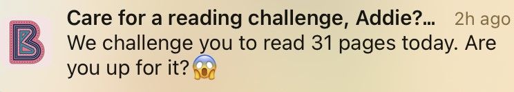 A screenshot of a challenge notification from Bookly.