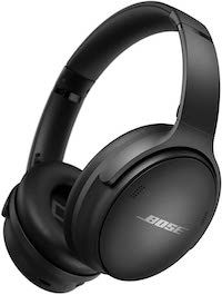 A promotional graphic of Bose noise-cancelling headphones
