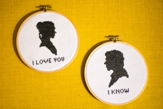 Han and Leia quote Star Wars cross stitch pattern