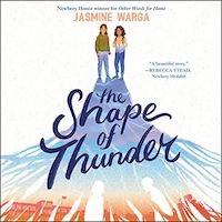 A graphic of the cover of The Shape of Thunder by Jasmine Varga
