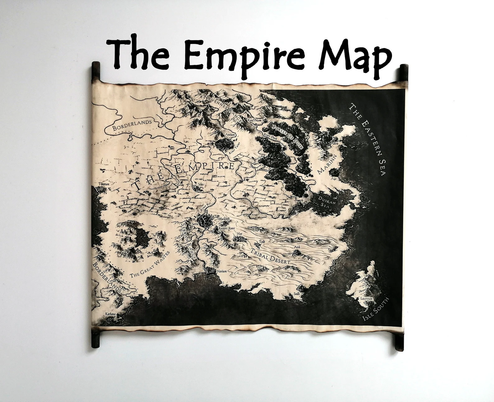 A map of the Empire as a scroll