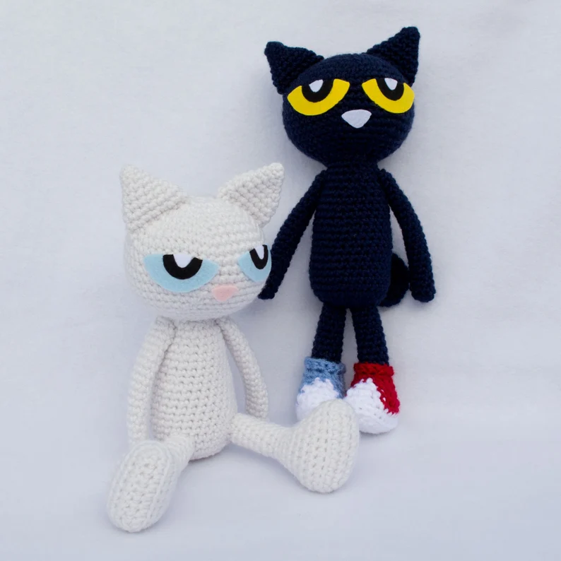 Pete the Cat crocheted dolls