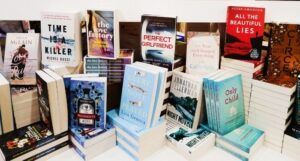 Image of various books on a table display