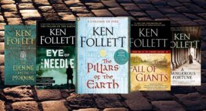 collage of five books by Ken Follett