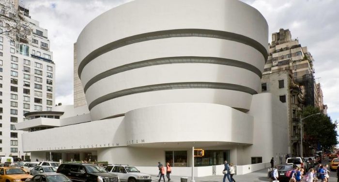 the front of the Guggenheim Museum